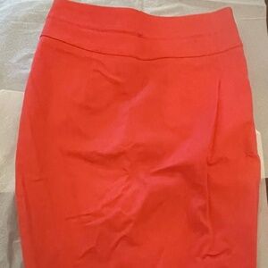 NWOT Bebe Neon Orange Pencil Skirt Size 4 Lined